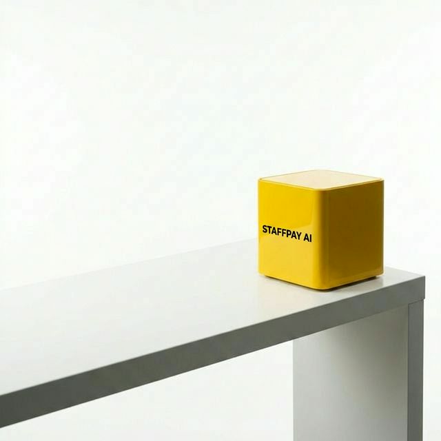 Minimalist Large Desk with Yellow Router